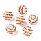 Striped Resin Rhinestone Beads, Bubblegum Round Beads, with Acrylic, Dark Orange, 20mm, Hole: 2mm