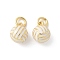 Brass Enamel Pendants, Balls, Rack Plating, Cadmium Free & Lead Free, Long-Lasting Plated, Real 18K Gold Plated, Round, with Jump Ring, Volleyball, 10x6.5~7mm, Hole: 3mm