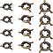 12Pcs 3 Styles Brass Spring Ring Clasps, Lead Free & Cadmium Free & Nickel Free, Antique Bronze, 13~17x3~4mm, Hole: 3~4mm, 4pcs/style