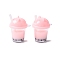 (Defective Closeout Sale: Yellowing), Imitation Bubble Tea Resin Pendants, Polymer Clay inside, with Acrylic Cup, Pink, 35.5x27.5x22.5mm, Hole: 2mm
