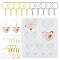 DIY Jewelry Making Finding Kits, including Heart Silicone Cabochons Molds, Iron Split Key Rings, Brass Earring Hooks & Jump Rings, Platinum & Golden, 135x120x8.5mm