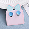 Alloy Plastic Clip-on Earrings for Kid, Platinum, Round, 15x10mm