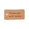 100Pcs Kraft Paper Word Thank You with Love Printed Gift Tags, Rectangle, Camel, 4x2x0.03cm