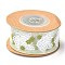 Organza Ribbons, Butterfly with Flower Pattern, for Gift Wrapping, Valentine's Day, Wedding, Birthday Party Decorating, Olive Drab, 1-1/8 inch(27mm), about 5.4yards(5m)/roll