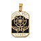 Ion Plating(IP) 304 Stainless Steel Enamel Pendants, Real 18K Gold Plated, Tarot Charm, Gears, 32x19.5x2mm, Hole: 7.5x4mm
