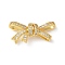 Brass Micro Pave Clear Cubic Zirconia Pendants, Bowknot Charms, Real 18K Gold Plated, 17x33x9mm, Hole: 3mm