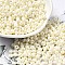 Baking Paint Luster Glass Seed Beads, Donut, Lemon Chiffon, 4x2.5mm, Hole: 1mm, 6205pcs/pound