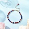 Glass Round Beaded Bracelets, with Brass Beads, Colorful, 7-3/4 inch(19.6cm)