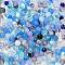 Mixed Style Glass Beads, Round, Dodger Blue, 8~10mm