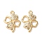Alloy Pendants with Rhinestone, Clover, Golden, 23x17.5x3.5mm, Hole: 1.8mm