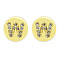 Brass Micro Pave Clear Cubic Zirconia Beads, Flat Round with Letter, Letter.W, 7.5x6.5mm, Hole: 3.5mm, 3pcs/bag