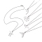 Non-Tarnish Ocean Theme Pendant Necklaces, 304 Stainless Steel Cable Chain Necklaces, Turtle, Fish, Whale, Fishtail, Stainless Steel Color, 17.72 inch(45cm)