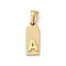 304 Stainless Steel Pendants, Golden, Rectangle with Letter Charm, Letter A, 17.5x6.5x3mm, Hole: 3x6mm
