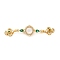 Brass Micro Pave Clear Cubic Zirconia Box Clasps, with Resin, Round, Real 18K Gold Plated, 57x12.5x7.5mm