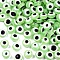 Resin Beads, Flat Round, Evil Eye, Light Green, 6x4mm, Hole: 1.5mm