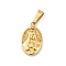Ion Plating(IP) 304 Stainless Steel Pendants, Oval with Virgin Mary Charms, Golden, 16x9.5x2.5mm, Hole: 5.5x2.5mm