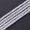 Transparent Glass Beads Strands, Faceted, Round, White, 3mm, Hole: 0.8mm, about 126pcs/strand, 35cm