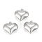 Non-Tarnish 316 Surgical Stainless Steel Pendants, Heart, Stainless Steel Color, 17x16x6mm, Hole: 1mm