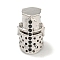 Brass Micro Pave Black Cubic Zirconia Beads, Helmet, Platinum, 13.5x9x10.5mm, Hole: 2mm