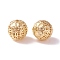 Brass Hollow Beads, Round with Coin, Golden, 10mm, Hole: 1.5mm