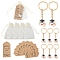 30Pcs Alloy Enamel Keychain, with Iron Rings and Paper Price Tags and Organza Gift Bags, Mixed Color, 80mm