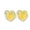 Handmade Lampwork Beads, Heart, Yellow, 15.5x16x9.5mm, Hole: 1.8mm