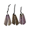 Natural Stichtite Pendants, Wing Charms, 37.5~39x10~10.5x3.5~4mm, Hole: 0.9~1mm
