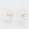 Non-Tarnish 304 Stainless Steel Stud Earring Findings, with Loop, Flat Round, Stainless Steel Color, 16.5x15mm, Hole: 1mm, pin: 0.7mm