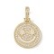 Brass Micro Pave Cubic Zirconia Pendants, Enamel Style, Cadmium Free & Lead Free, Flat Round with Smiling Face, Golden, White, 21x18x2mm, Hole: 7x4mm