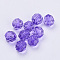 Transparent Acrylic Beads, Faceted, Round, Blue Violet, 6x5.5mm, Hole: 1.7~1.8mm, about 319pcs/38g
