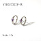 Elegant 304 Stainless Steel Hoop Earrings, with Cubic Zirconia, Silver, 12.3x4.2mm