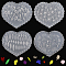 4Pcs 4 Styles Silicone Carved Molds, Nail Art Templates Molds, DIY Manicure Tool for Nail Art Tips Decoration, Heart, Mixed Shapes, 5.7~6.05x6.7~6.85x0.55~0.8cm, 1pc/style