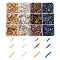 2092Pcs 12 Styles Glass Twisted Bugle Beads, Mixed Color, 6~12x2mm, Hole: 0.5~0.8mm, 222pcs/style