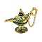 Alloy Enamel Tea Pot Home Display Decoration, for Home Office Desk Decoration, Lead Free & Cadmium Free, Green, 26x70x44mm