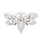 Brass Crystal Rhinestone 3D Bee Connector Charms, Etched Metal Embellishments, Platinum, 34~34.5x51x6mm, Hole: 2mm