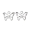 Brass Charms, Cadmium Free & Lead Free, Butterfly Charms, 925 Sterling Silver Plated, 6.5x8x0.5mm, Hole: 1mm