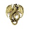 Retro Antique Golden Animal Alloy Brooches for Backpack Clothes, Dragon, 40x33mm