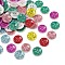 2-Hole Porcelain Buttons, Flat Round, Mixed Color, 14.5x2.5mm, Hole: 1.4mm