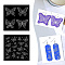 BENECREAT 2 PCS Acrylic Clay Textured Plates, Butterfly Textured Flower Pottery Stamps, Clear Embossed Clay Acrylic Plates for Various DIY Crafts and Jewelry Making