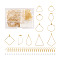 DIY Dangle Earring Making Kits, 40Pcs Geometry Wire Pendants, 304 Stainless Steel Hoop Earrings, Brass Earring Hooks, Plastic Ear Nuts, Golden, 138pcs/box