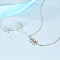 Elegant 925 Sterling Silver Leaf Earrings & Necklace Sets for Women, Platinum