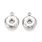 304 Stainless Steel Charms, Anti-Tarnish, Donut Charm, Stainless Steel Color, 15x12x3mm, Hole: 1.8mm