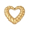 304 Stainless Steel Pendants, Ion Plating(IP), Heart Charm, Real 18K Gold Plated, 26.5x28.5x2.5mm, Hole: 1.2mm