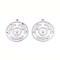 304 Stainless Steel Pendants, Flat Round with Chakra Charm, Anti-Tarnish, Stainless Steel Color, 27.5x25x1.5mm, Hole: 1.6mm
