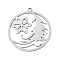 Christmas 201 Stainless Steel Pendants, Flat Round with Christmas Tree & Snowflake, 33x32x1mm, Hole: 2mm