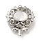 Brass Micro Pave Clear Cubic Zirconia Box Clasps with Resin, Flower, Platinum, 23x20.5x8mm, Hole: 1.2mm