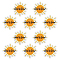 Sun with Word God is Good Polyester Clothing Patches, Yellow, 76x77x1.5mm