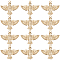 Brass Pendants, Long-Lasting Plated, Bird, Real 24K Gold Plated, 20x25x1.5mm, Hole: 1.4mm, 30pcs/box
