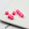 Opaque Acrylic Beads, Cube, Hot Pink, 6x5x5mm, Hole: 1.8mm