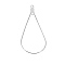 Stainless Steel Pendants, for Earring Findings, Teardrop, Stainless Steel Color, 50x23mm